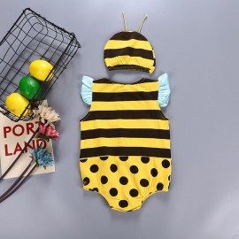 Barboteuse abeille Triangle sans manches popur bébé