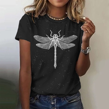 T-shirt libéllule avec impression grande libellule scintillante