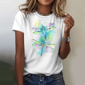 T-shirt libéllule avec impression libéllule aquarelle