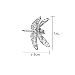Dimensions Patch brodé libéllule multicolore  à coudre - 6.3cm x 7.6cm