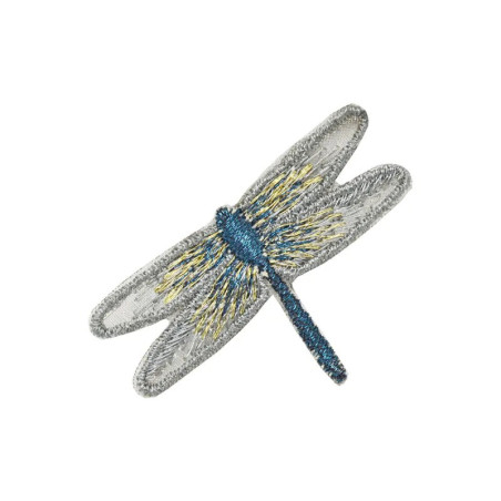 Patches  libéllule à coudre - 5.3cm x 3.2cm - couleur Gris