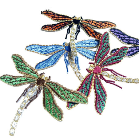 Vue détaillée Patch libéllule brodé - 7.3cm x 4.6 cm