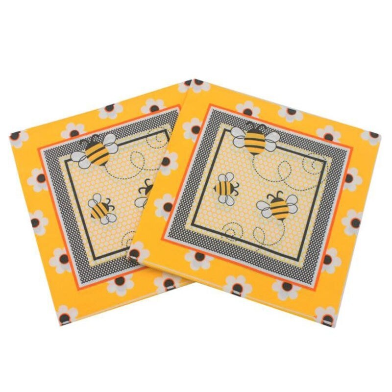 Serviettes de table en papier Abeille