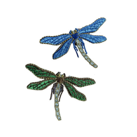 Détails Patch libéllule brodé - 7.3cm x 4.6 cm
