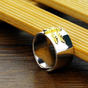 Avant Bague Libéllule Dorée en Argent Sterling 925