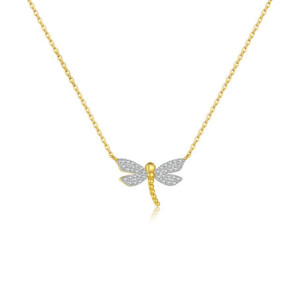 Collier Pendentif Libellule Éclat Serein Couleur or