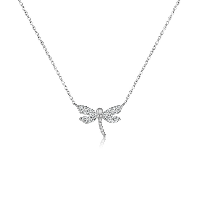 Collier Pendentif Libellule Éclat Serein Couleur Argent