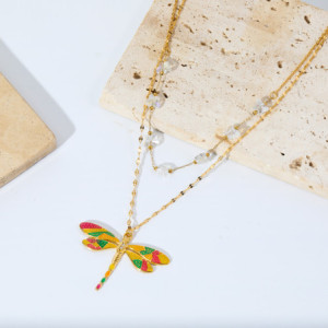 Vue générale Collier Pendentif Libellule Jardin Enchanté