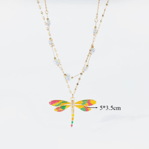 Dimensions Collier Pendentif Libellule Jardin Enchanté