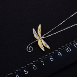 Dimensions Collier Pendentif Libellule 'Élégance Spirale en Argent Sterling 925 