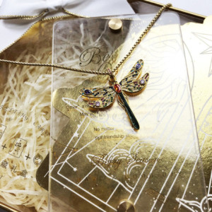 Vue générale Collier Pendentif Libellule Jardin Enchanté en Argent Sterling 925