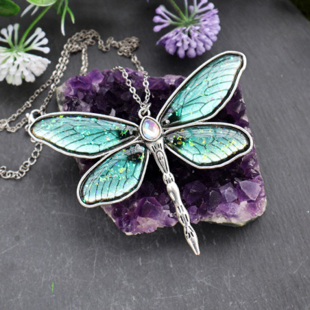 Collier Pendentif Libellule Aile de Lumière