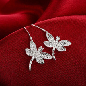 Détails de l'Ensemble collier et boucles d'oreilles libéllule en Argent Sterling 925
