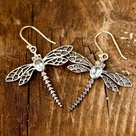 Boucles d'Oreilles Libellule Éclat de Cristal