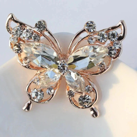 Broche Papillon Valse Améthyste Couleur Blanc