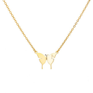 Collier Aile de Papillon - Murmure Doré initiale A