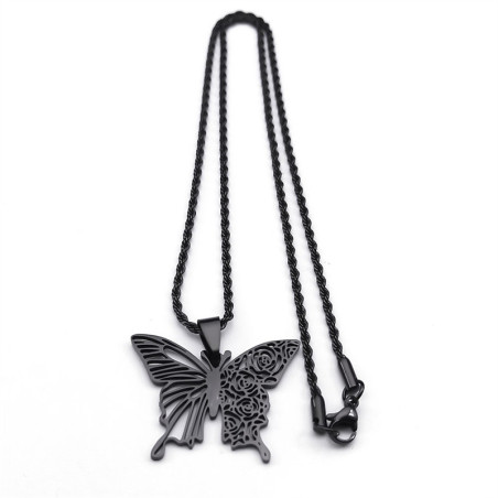 Détails Collier Papillon Gothique 'Rosée Nocturne"