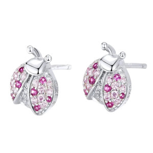 Ensemble Collier Coccinelle et Boucles d'Oreilles Coccinelle en Argent Sterling 925 boucles d'oreilles