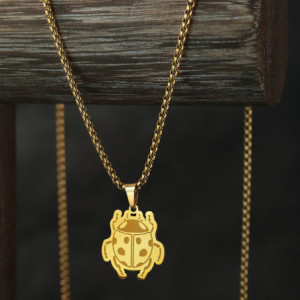 Collier Coccinelle en Acier Inoxydable couleur or