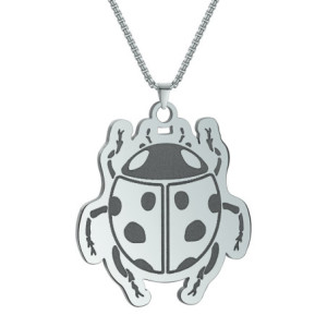 Collier Coccinelle en Acier Inoxydable couleur Argent