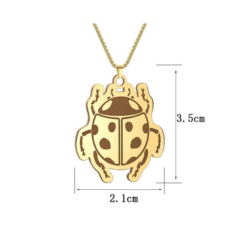 Dimensions Collier Coccinelle en Acier Inoxydable