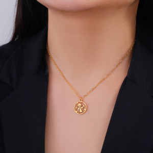 Vue Portée Collier Pendentif Coccinelle Desing Minimaliste