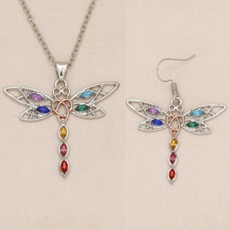 Set Collana e Orecchini Libellula | Gioielli Donna - 1001Abeilles