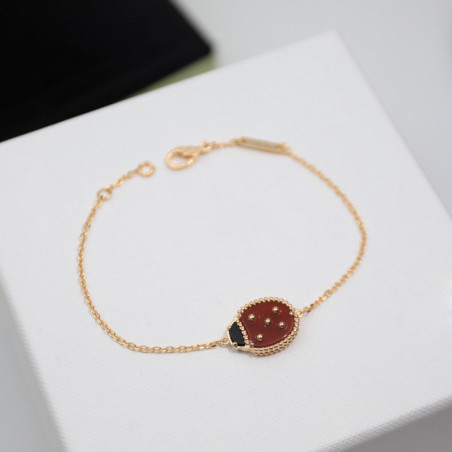 Bracelet Coccinelle Fleur de Jardin - Argent Sterling Plaqué or Rose