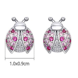 Dimensions Boucles d'Oreilles Coccinelle en Argent Sterling 925