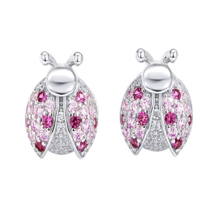 Boucles d'Oreilles Coccinelle en Argent Sterling 925