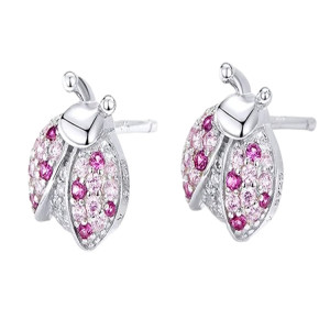 Vue générale Boucles d'Oreilles Coccinelle en Argent Sterling 925