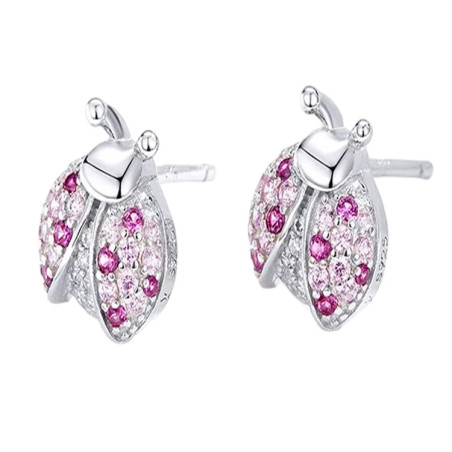 Vue générale Boucles d'Oreilles Coccinelle en Argent Sterling 925