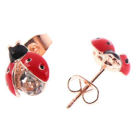 Vue générale Petites Boucles d'Oreilles Coccinelle modèle 1
