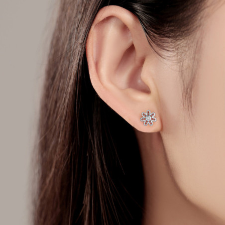 Vue Portée générale Boucles d'Oreilles Coccinelle et étoile Strass - en Argent Sterling 925