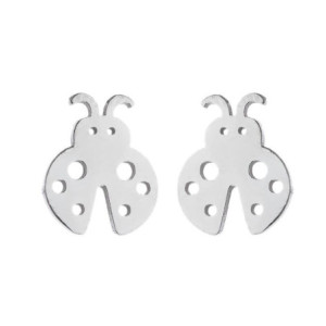 Détails des Boucles d'Oreilles Coccinelle Couleur Argent
