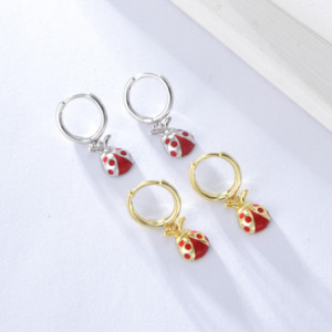 Boucles d'Oreilles Coccinelle Éclat du Jardin