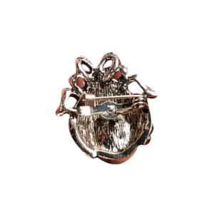Vue Arrière Broche Coccinelle en Strass "Rubis de Minuit"