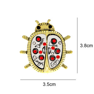 Dimensions Broche Coccinelle Design "Mantra de Bonheur"