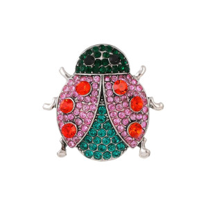 Broche Coccinelle aux Strass Colorés modèle 1