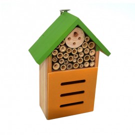 test dortoir maison d'abeille en bois peinte en vert