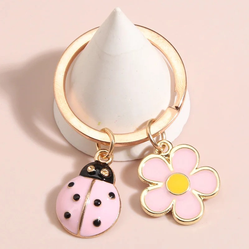 Porte-clés Coccinelle "Charme Pastel" Modèle 1