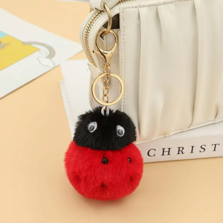 Vue générale Porte-clés Coccinelle en peluche