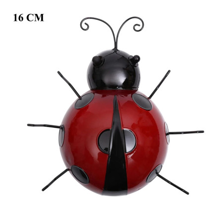 Décoration Murale Coccinelle Rouge 3D en Métal - 16 cm