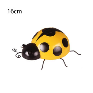 Décoration Murale Coccinelle Jaune 3D en Métal - 16 cm