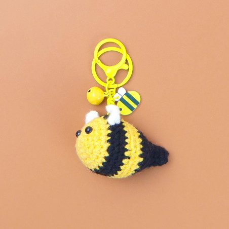 Porte-clés Abeille Zébrée Jaune et Noir Modele 1