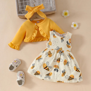 Vue détaillée Barbotteuse Bébé Abeille Douceur de Pollen - ensemble 3 pièces