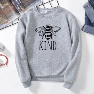 Sweat-shirt Abeille pour femme BEE Kind Couleur Gris