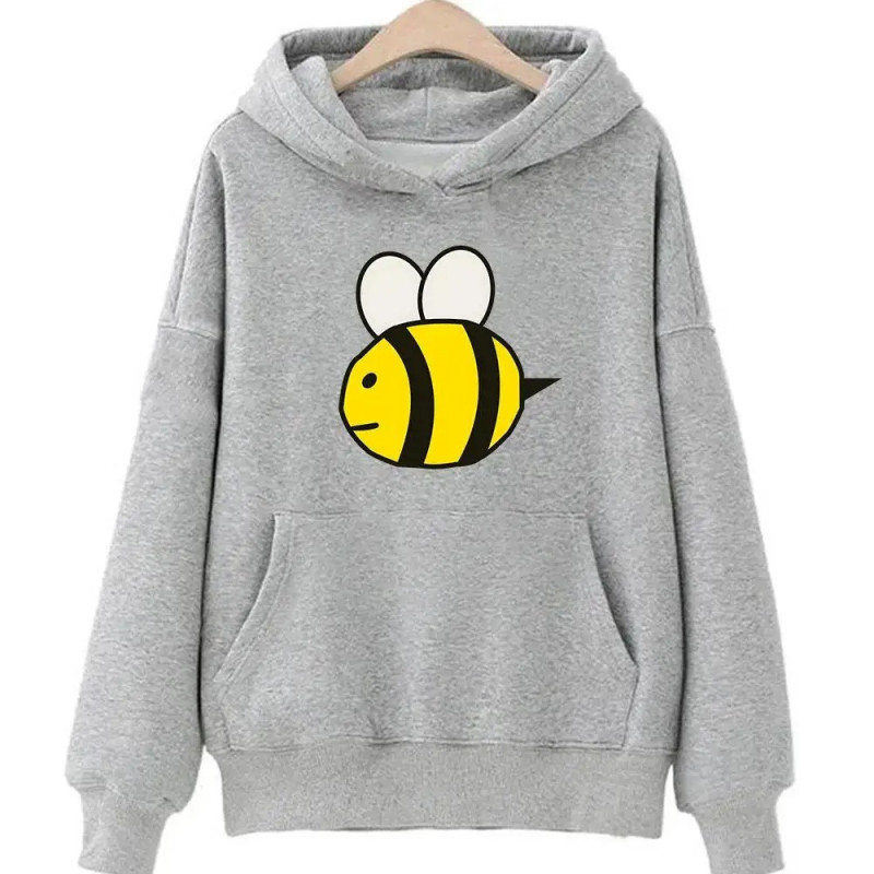 Hoodie Bee Grande Abeille Animée Couleur Gris