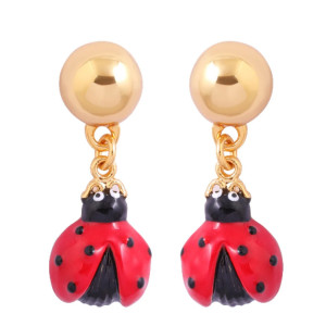 Boucles d'Oreilles Charms Coccinelle Élégance Dorée oucles d'Oreilles Charms Coccinelle Élégance Dorée