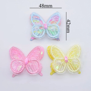 Les Dimensions Écussons Papillons Ailes Papillon en maille à deux couches